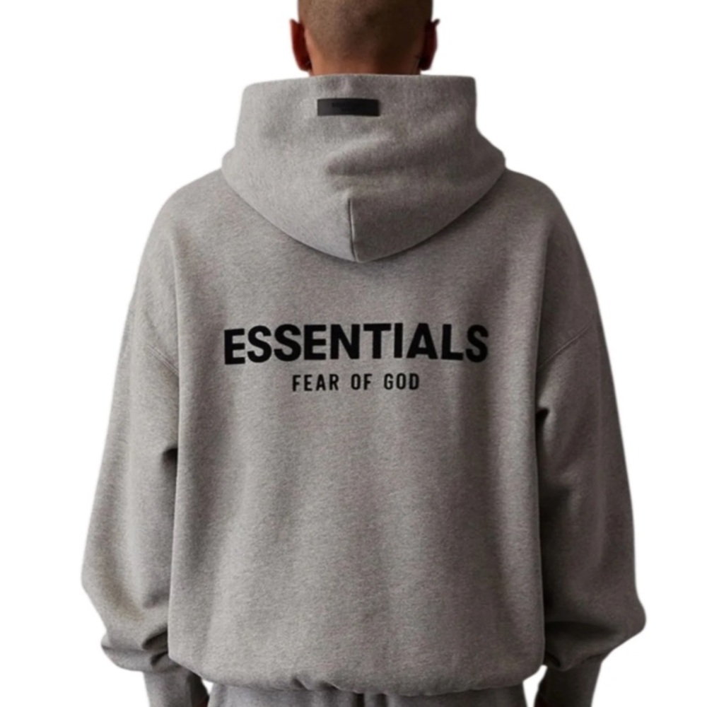 Essentials Gray Logo Hoodie